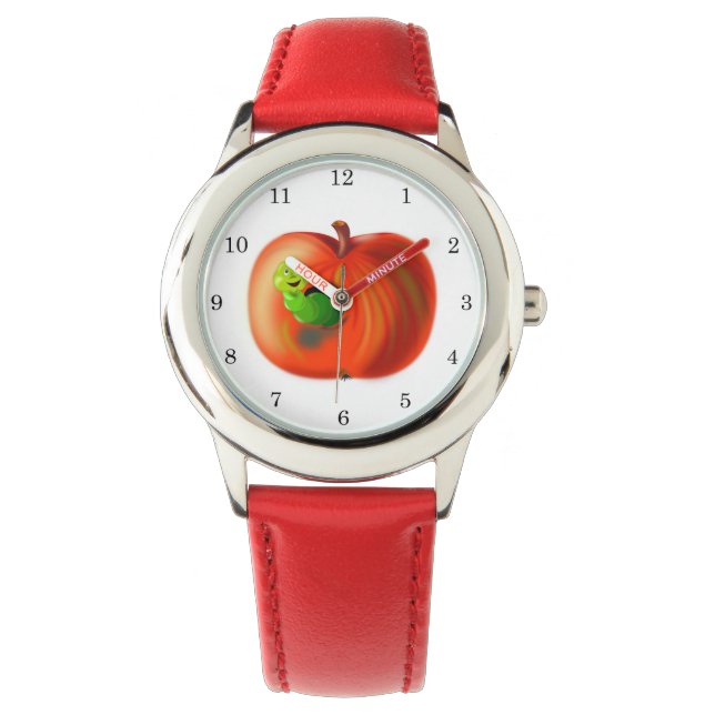 Montre Happy Worm En Pomme Rouge (devant)