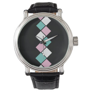 Montre Harlequin Watch (Noir, Aqua & Rose)