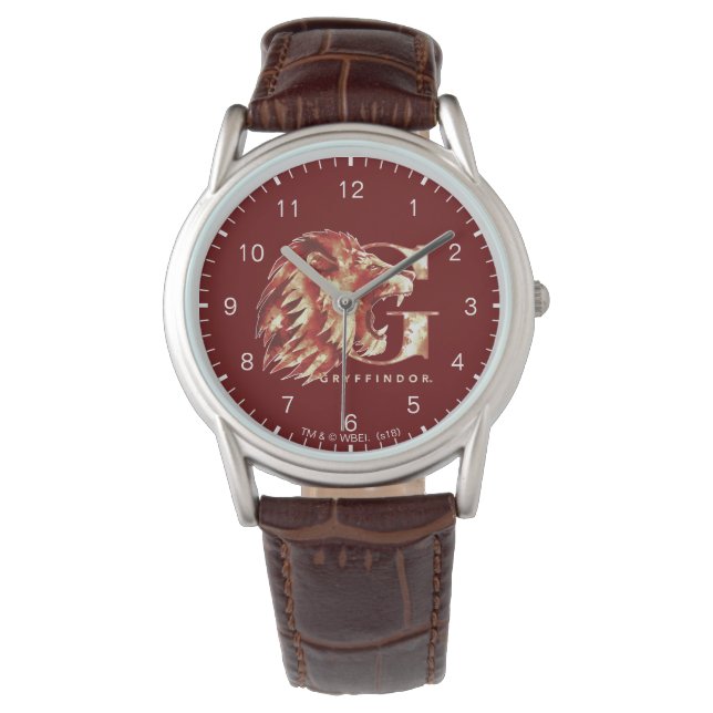 Montre Harry Potter | GRYFFINDOR™ Lion Aquarelle (devant)