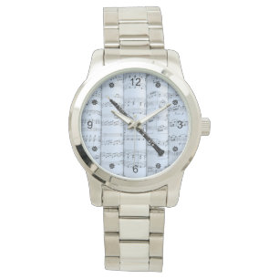 Montre Hautbois ~ Partition enroulée ~ Fond de teinte ble