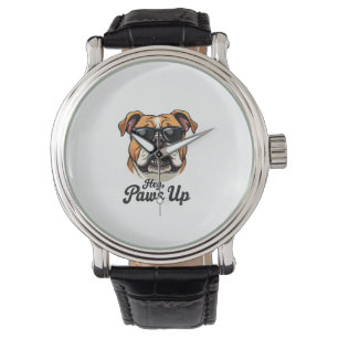 Montre Hé Paws Up Bulldog Vintage avec Lunettes de Soleil