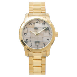 Montre Hebrew Lettres Horloge sur Kotel Western Wailing W