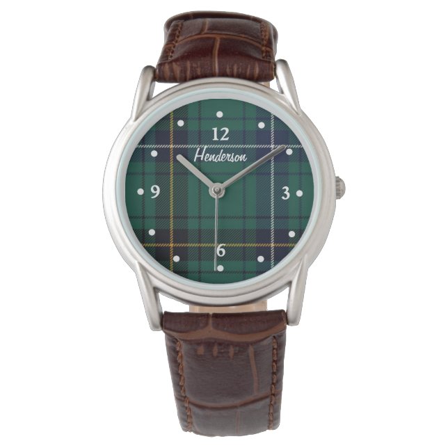 Montre Henderson Tartan Plaid Face Custom Watch (devant)