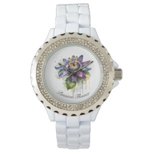 Montre Herbal Life : fleur de passion en violet personnal