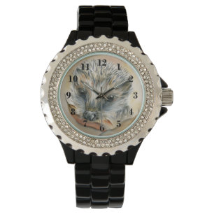Montre Hérisson avec le feuille d'automne