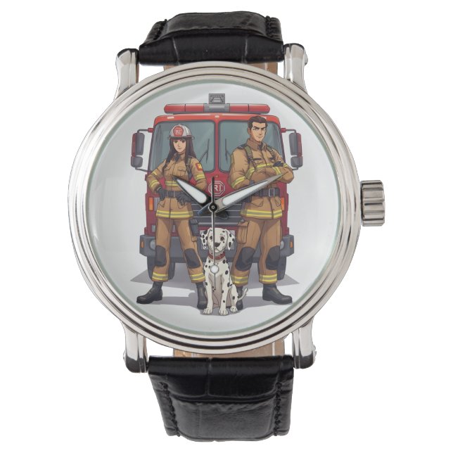 Montre Heroic Firefighters & Dalmatian Anime Wrist Watch (devant)