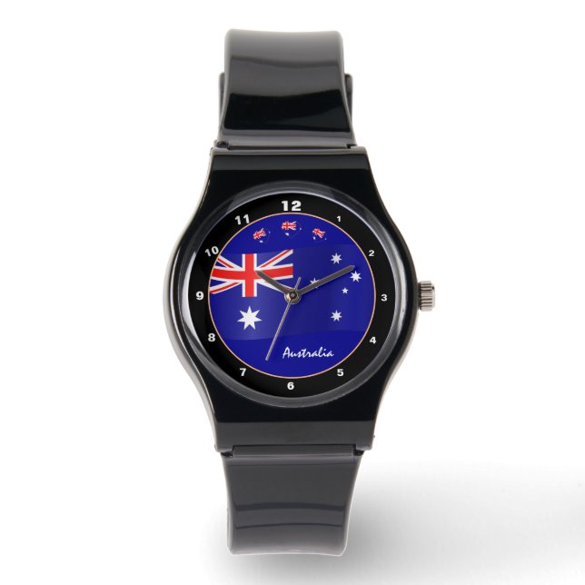 Montre Heure australienne et drapeau australien / Austral (Recto)