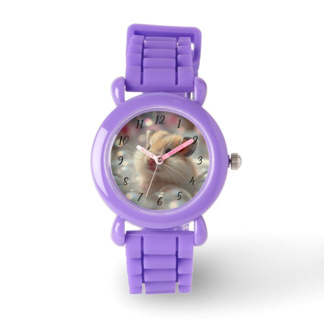 Montre Heure de bain de bulle de hamster (Recto)
