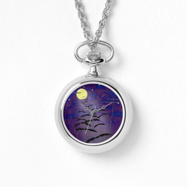 Montre Heure de gestation avec pleine lune jaune et chauv (Recto)