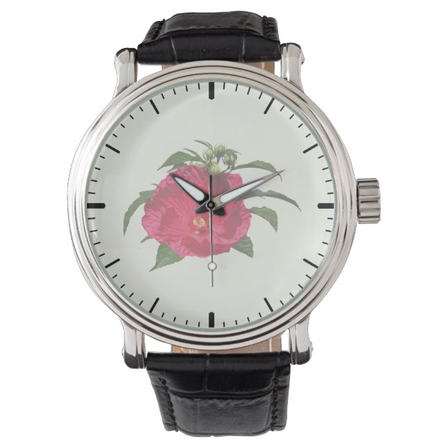 Montre Hibiscus rose foncé (devant)