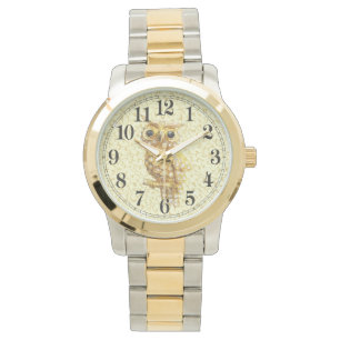 Montre Hibou baroque d'or