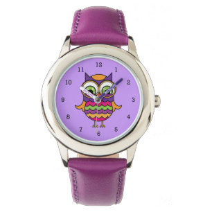 Montre Hibou coloré lunatique