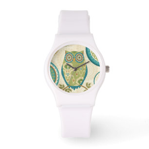 Montre Hibou décoratif avec des conceptions circulaires