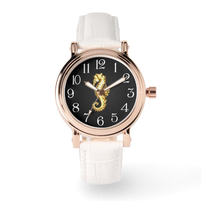 Montre Hippocampe Polygonal Or (Recto)
