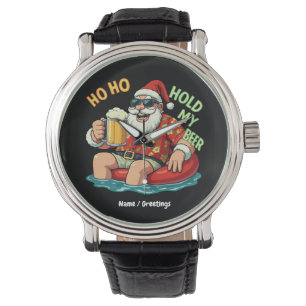 Montre Ho Ho Tenir Ma Bière Drôle Boire Père Noël Noël