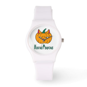Montre Hocus pawcus Halloween citrouille ginger cat magie