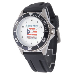 Montre Hommes Personnalisés Drapeau de Porto Rico et Port