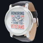 Montre Honorer tous ceux qui ont servi la Journée des vét<br><div class="desc">Hommage à tous ceux qui ont servi le drapeau américain de la Journée des vétérans du Merci</div>