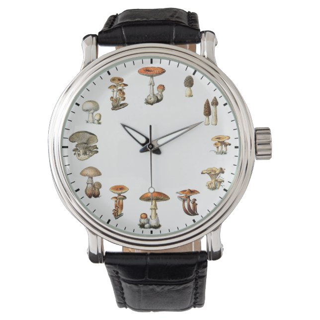 Montre Horloge aux champignons - Champignons Vintages Art (devant)