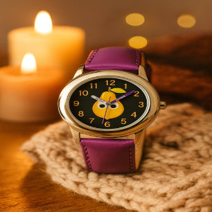 Montre Horloge Mignonne en Forme de Poire pour Enfants