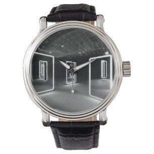 Montre Horloge moderne avec miroirs.