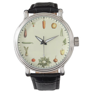 Montre Horloge végétale - Légumes sains Art Vintage