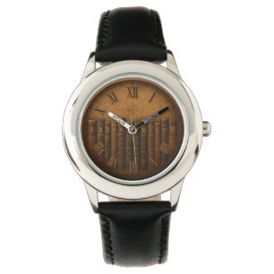 Montre Horloge vintage de la bibliothèque face avec des c