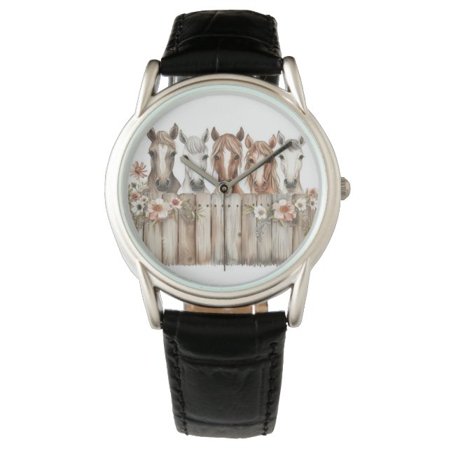 Montre Horse Floral Watch – Whimsical Timepiece (devant)