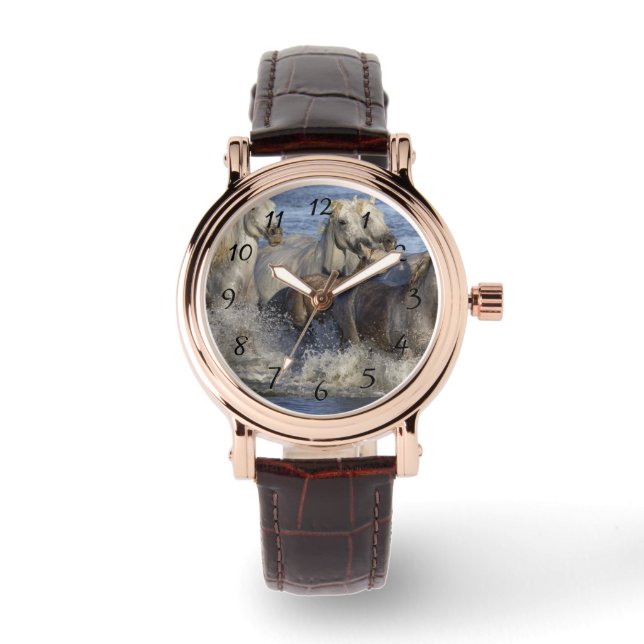Montre Horses galloping in the water (Recto)