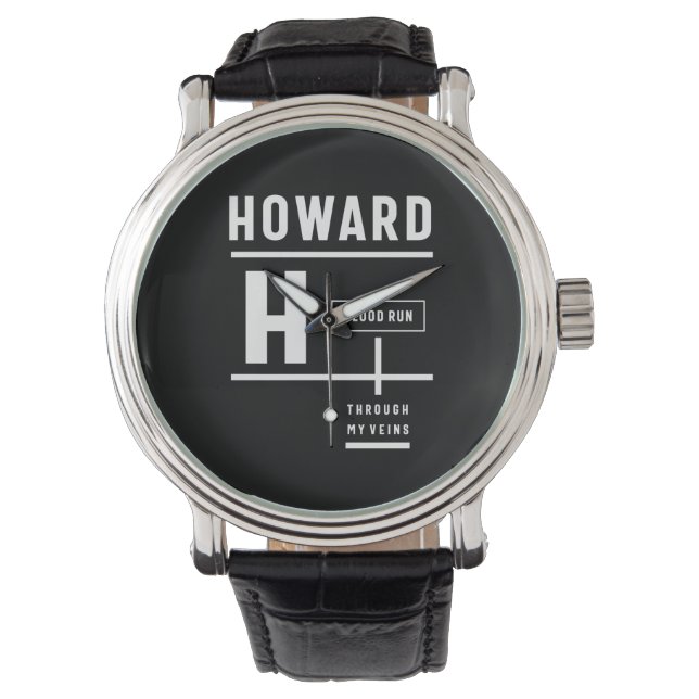 Montre Howard Nom personnalisé Cadeau Anniversaire (devant)