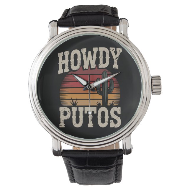 Montre Howdy Putos Funny Cactus Retro Vintage (devant)