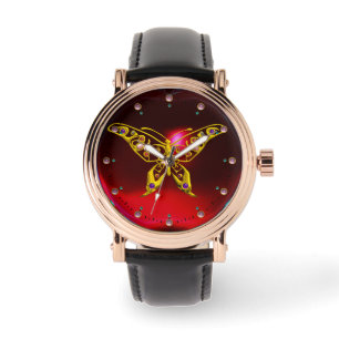 Montre HYPER BUTTERFLY, Ruby Bourgogne Rouge