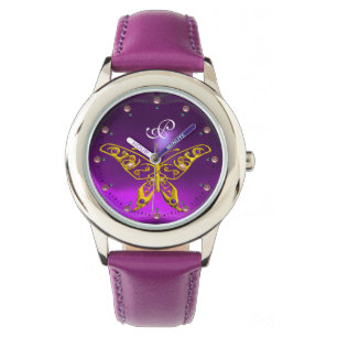 Montre HYPER D'OR BUTTERFLY Améthyste violet Monogramme