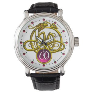 MONTRE HYPER DRAGON / GOLD CELTIC KNOTS MONOGRAMME DE PIE