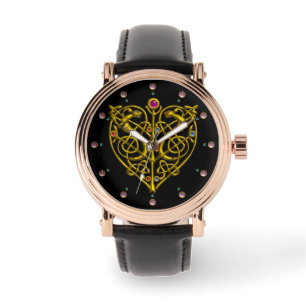 Montre HYPER VALENTINE, ROBE CELTIQUE D'OR COEUR Noir