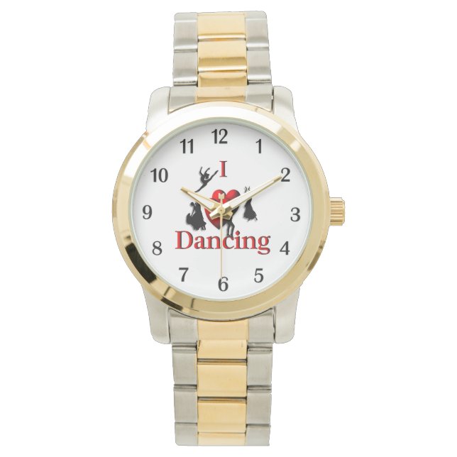Montre I Heart Dancing Black Numéros (devant)