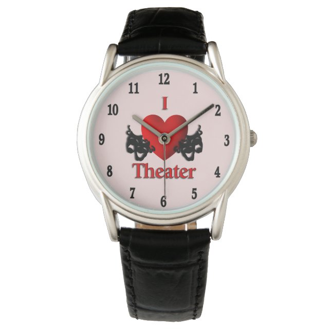 Montre I Heart Theatre Black Numéros Rose (devant)
