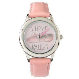 Montre I Love Ballet Ballerina Pink Slipper professeur de