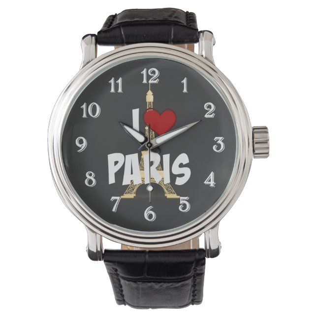 Montre I Love Paris, charmant design populaire (devant)