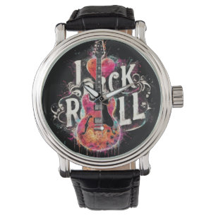 Montre I Love Rock N Roll Guitare Électrique Peinture