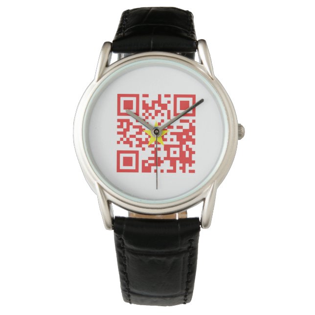 Montre I Love Vietnam (Tôi Yêu Viêt Nam) Drapeau QR Code (devant)