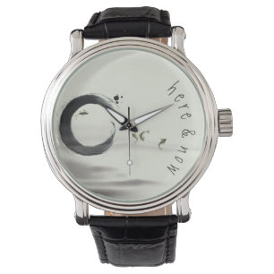 Montre Ici et maintenant/peinture de brosse d'Enso Koi