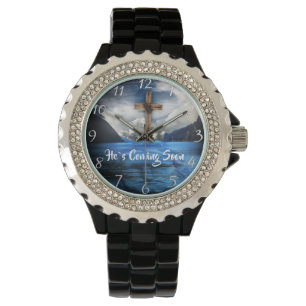 Montre IL ARRIVE BIENTÔT Jésus dans l'eau ondulante