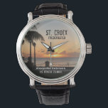 Montre Iles Vierges américaines Sainte-Croix USVI Coucher<br><div class="desc">Iles Vierges américaines St. Croix USVI Tropical Sunset Watch a une façon merveilleuse de profiter d'un coucher de soleil des Iles Vierges, Iles Vierges Sainte-Croix dans les Caraïbes! Le coucher du soleil a un beau palmier et le quai Frederiksted qui complète le coucher du soleil en silhouette. Personnalisé avec vos...</div>