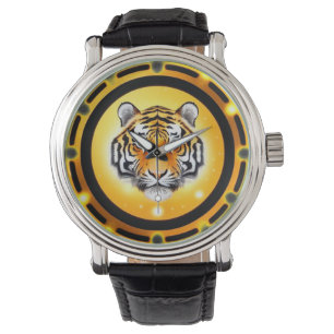 Montre Illustration abstraite audacieuse de tigre
