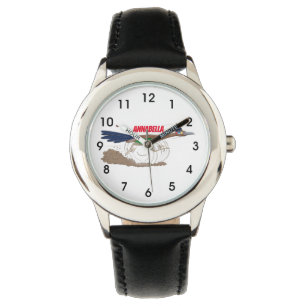 Montre Illustration amusante de la caricature d'oiseau du