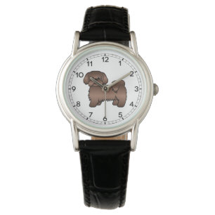 Montre Illustration Brown Chih Tzu Cute Cartoon Chien 