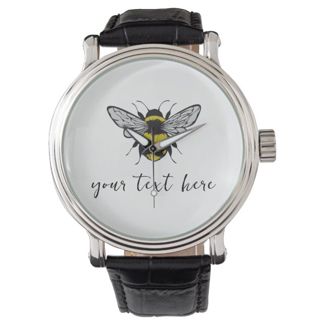 Montre Illustration d'abeille - ajoutez votre propre text (devant)
