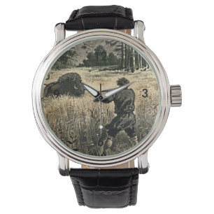 Montre Illustration de Buffalo Hunt Wild West Frontiersma