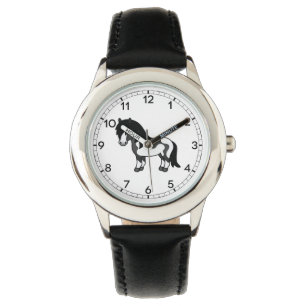 Montre Illustration de dessin animé de poney Shetland Pin